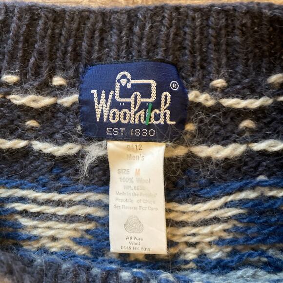 Woolrich Duck Mallard Graphic Knit Sweater Pullover 100% Wool Size Medium - Picture 2 of 8